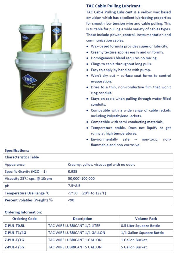TAC Cable Wire Pulling Lubricant - Image 5